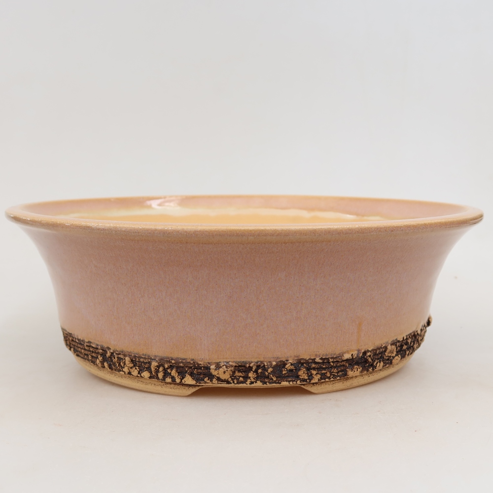 Ceramiczna miska do bonsai 26,5 x 26,5 x 8 cm, kolor różowy