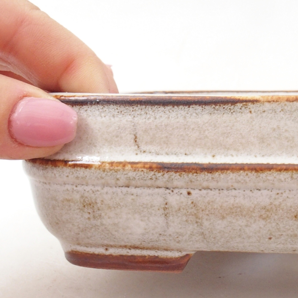 Ceramiczna miska bonsai 14 x 12,5 x 4,5 cm, kolor biały