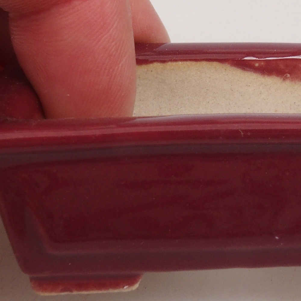 Mini miska bonsai 6 x 4,5 x 2 cm, kolor bordowy