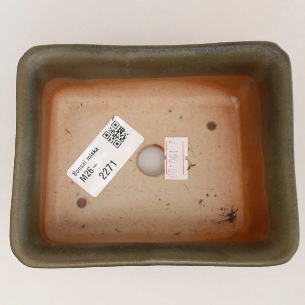 Ceramiczna miska do bonsai 12 x 10 x 5 cm, kolor zielony
