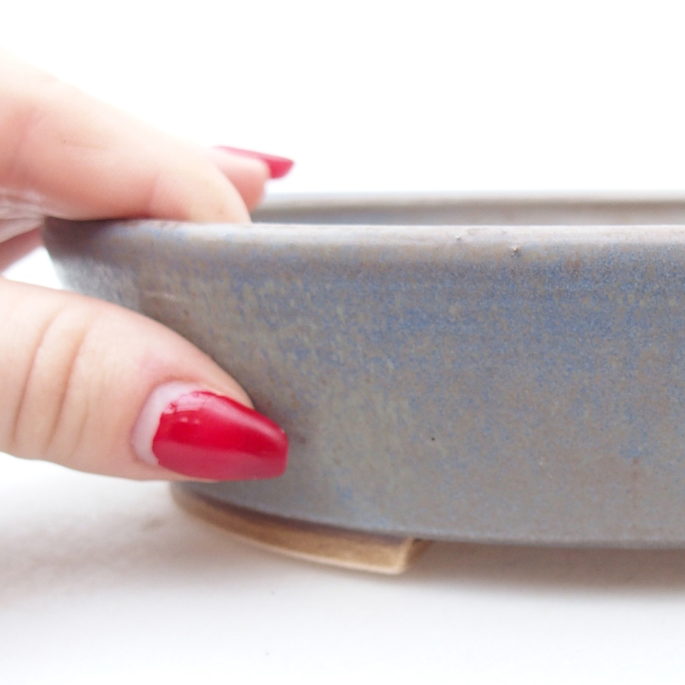 Ceramiczna miska do bonsai 18,5 x 16,5 x 4,5 cm, kolor niebieski