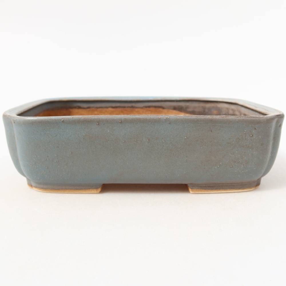 Ceramiczna miska na bonsai 17,5 x 14 x 5 cm, kolor niebieski