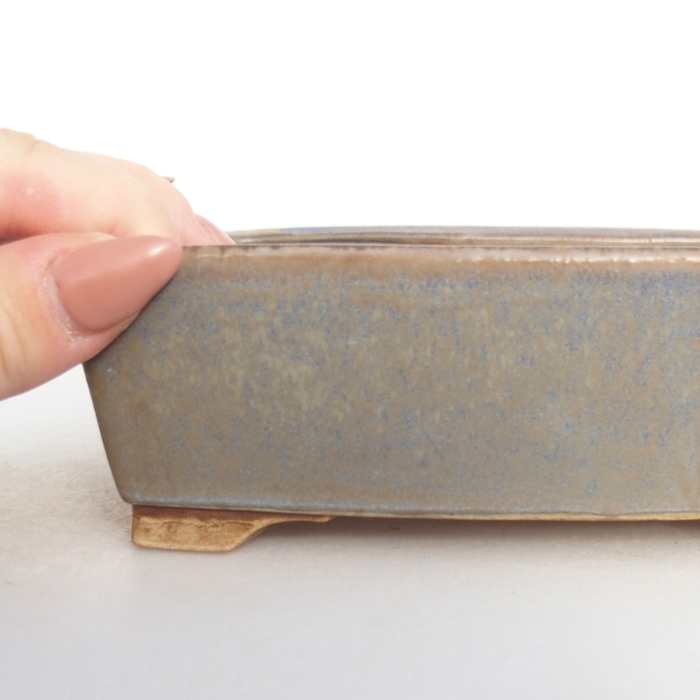 Ceramiczna miska na bonsai 9 x 9 x 3,5 cm, kolor niebieski