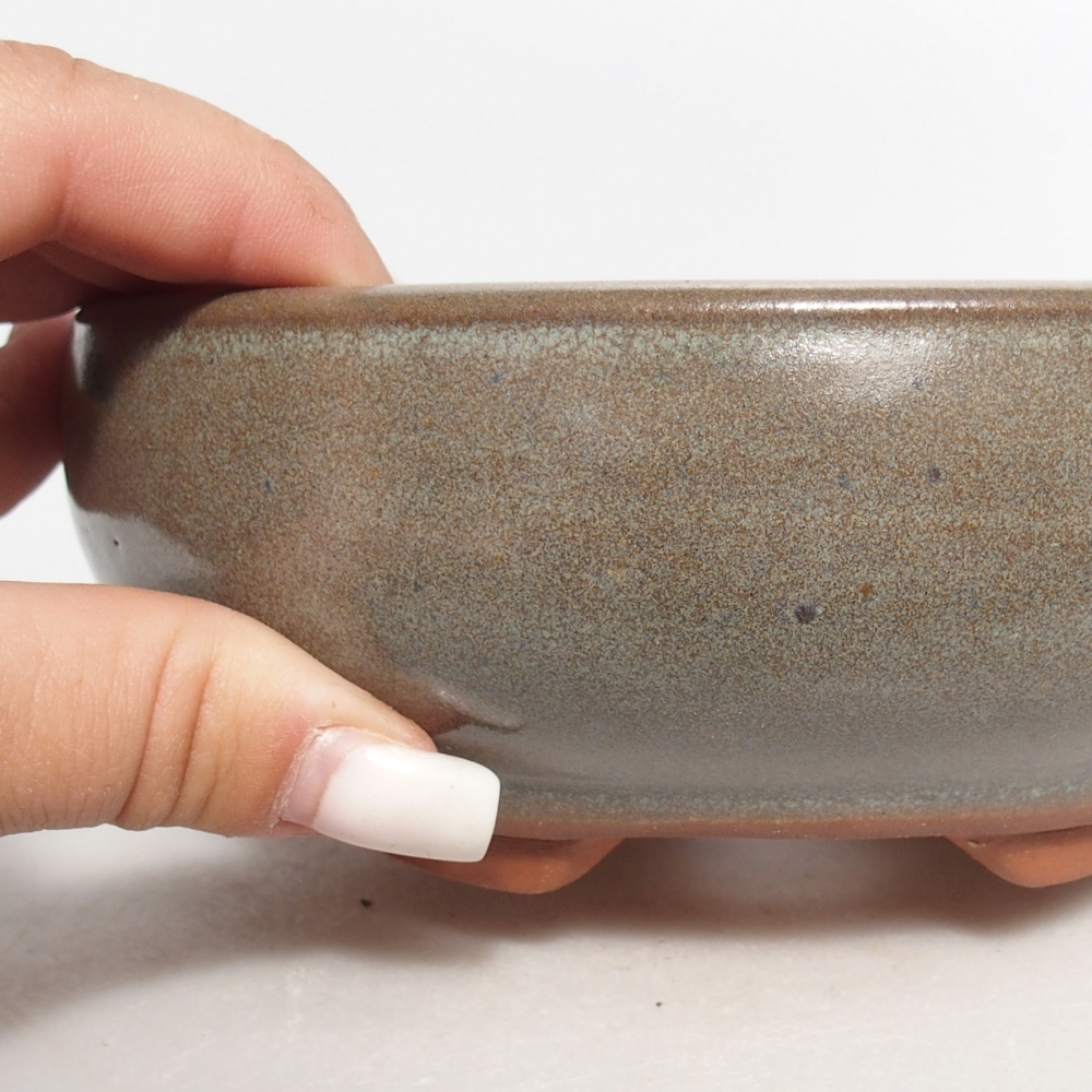 Ceramiczna miska do bonsai 15 x 15 x 5,5 cm, zielona