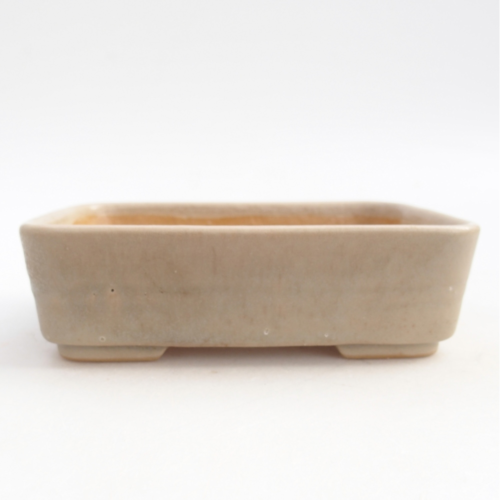 Ceramiczna miska do bonsai 14,5 x 10,5 x 4,5 cm, kolor beżowy