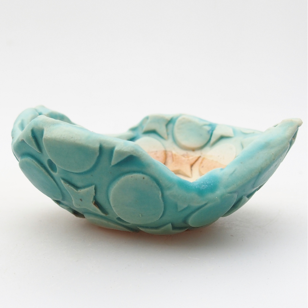 Ceramiczna skorupa 8,5 x 9 x 4 cm, kolor niebieski