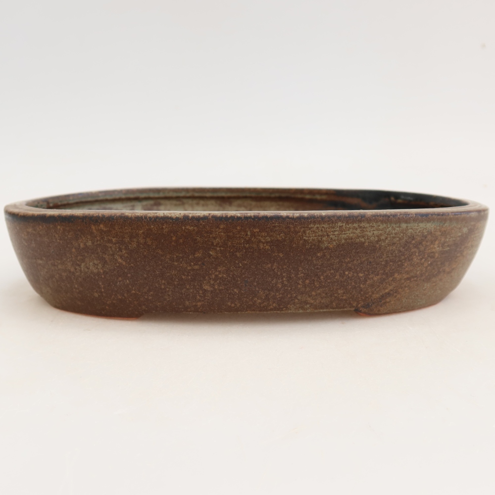 Ceramiczna miska na bonsai 22 x 17 x 4 cm, brązowa