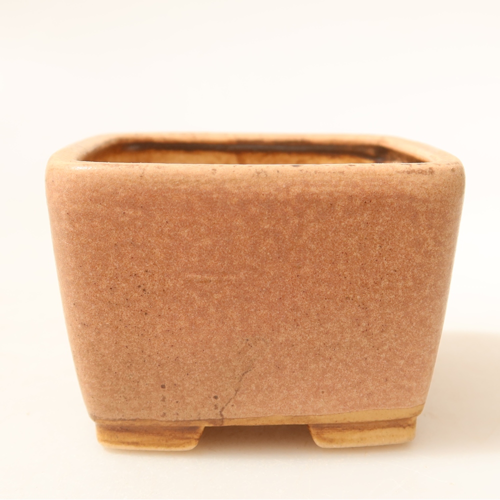Ceramiczna miseczka do bonsai 6,5 x 6,5 x 4,5 cm, kolor różowy