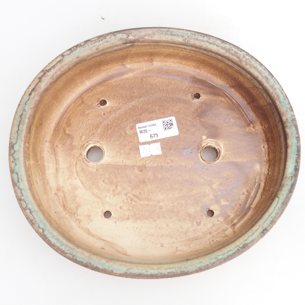 Ceramiczna miska do bonsai 26,5 x 24 x 5,5 cm, zielona
