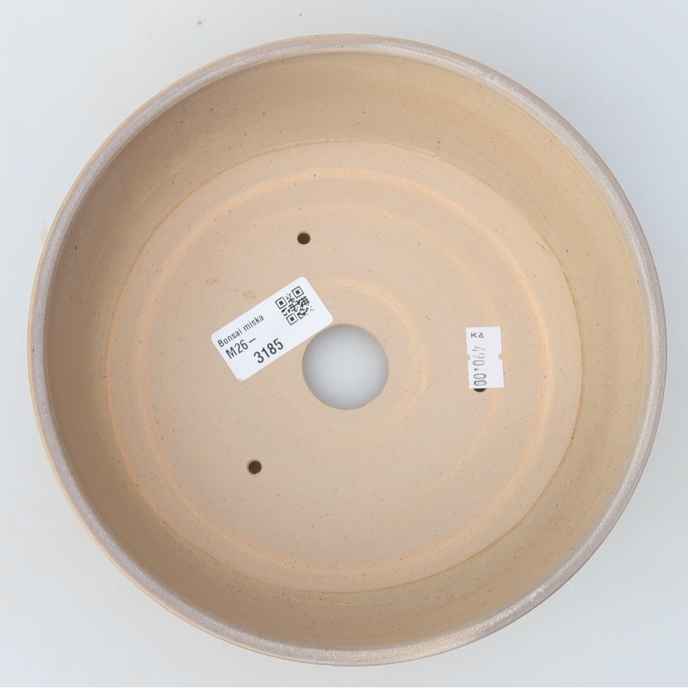 Ceramiczna miska do bonsai 19,5 x 19,5 x 6,5 cm, kolor beżowy