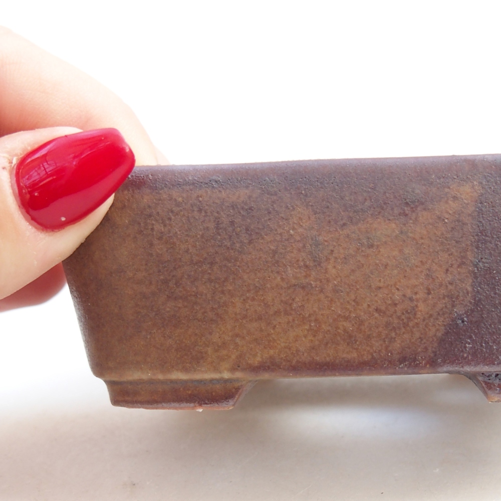 Ceramiczna miska na bonsai 9,5 x 8 x 3,5 cm, brązowa