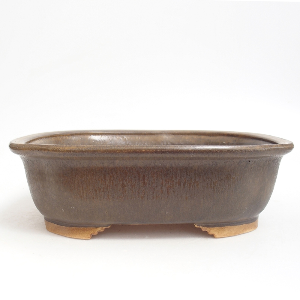 Ceramiczna miska do bonsai  25 x 21 x 7,5  cm, kolor brązowy