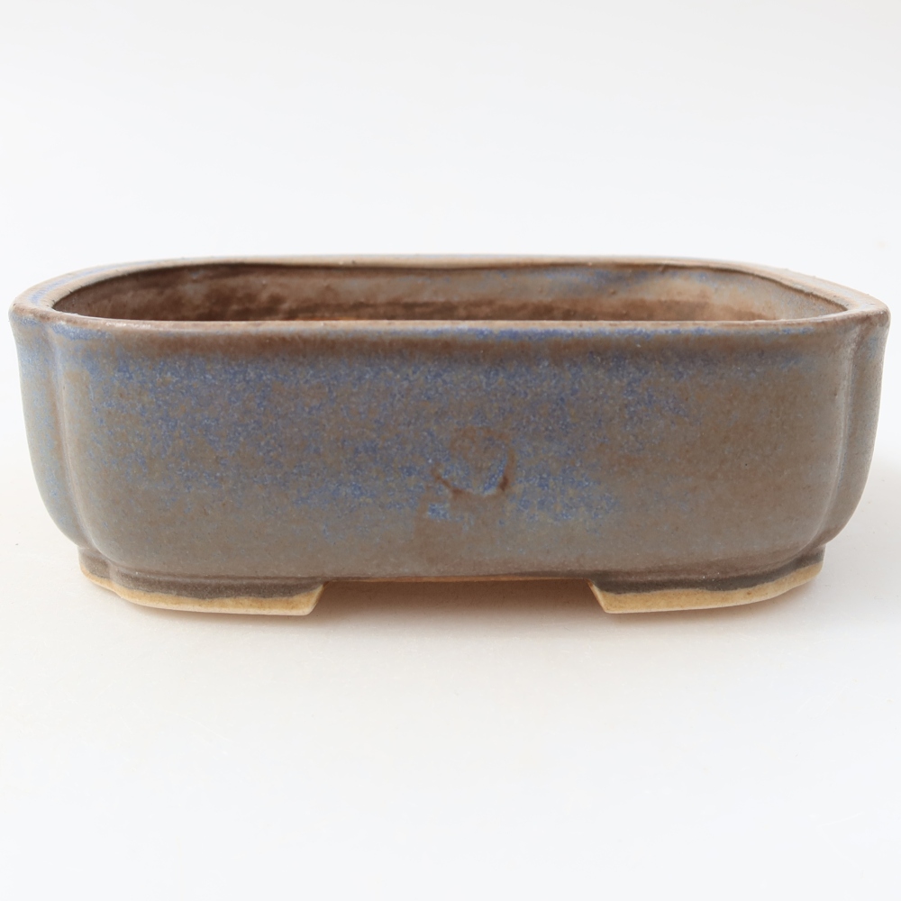 Ceramiczna miska do bonsai 14 x 12 x 4 cm, kolor niebieski