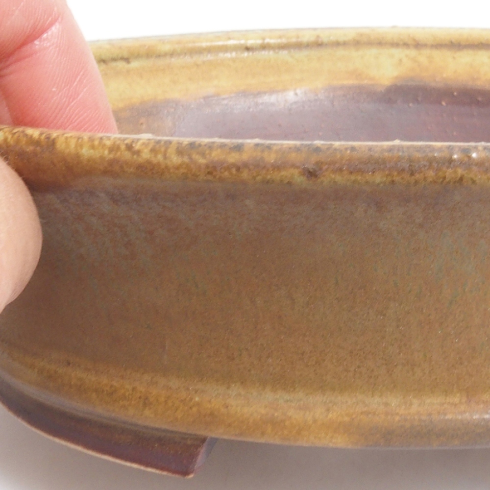 Ceramiczna miska do bonsai 17 x 15,5 x 4,5 cm, kolor zielony