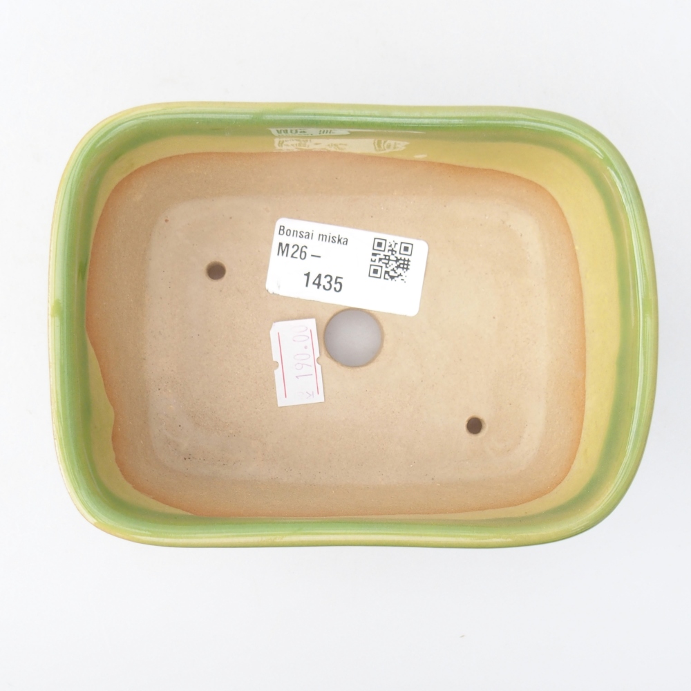Ceramiczna miska do bonsai 13,5 x 10,5 x 6 cm, zielona