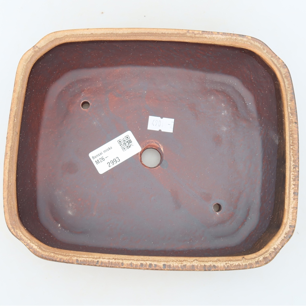 Ceramiczna miska do bonsai 21,5 x 18 x 6 cm, kolor różowy