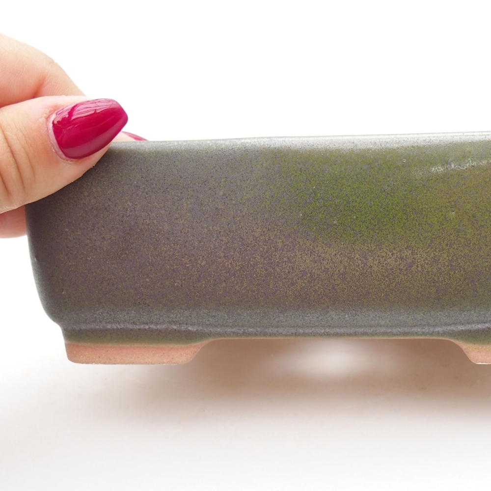 Ceramiczna miska bonsai 15 x 11 x 5,5 cm, kolor zielony