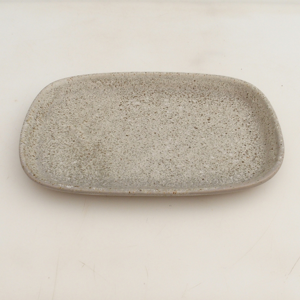 Ceramiczna miska H06 - 20,5 x 14,5 x 1,5 cm - beżowy
