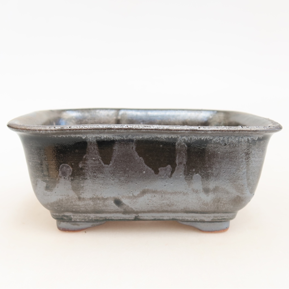 Ceramiczna miska do bonsai 13,5 x 10,5 x 6 cm, kolor metaliczny