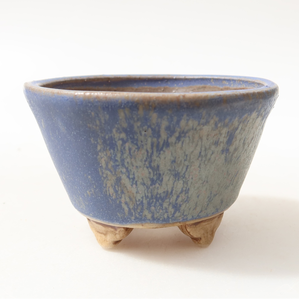 Ceramiczna miska do bonsai 8,5 x 8,5 x 5 cm, kolor niebieski