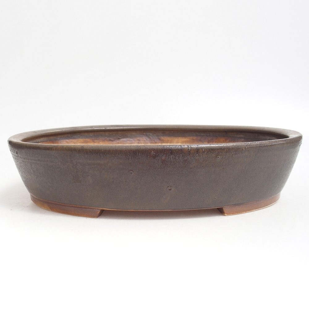Ceramiczna miska do bonsai  28,5 x 24,5 x 6  cm, kolor brązowy