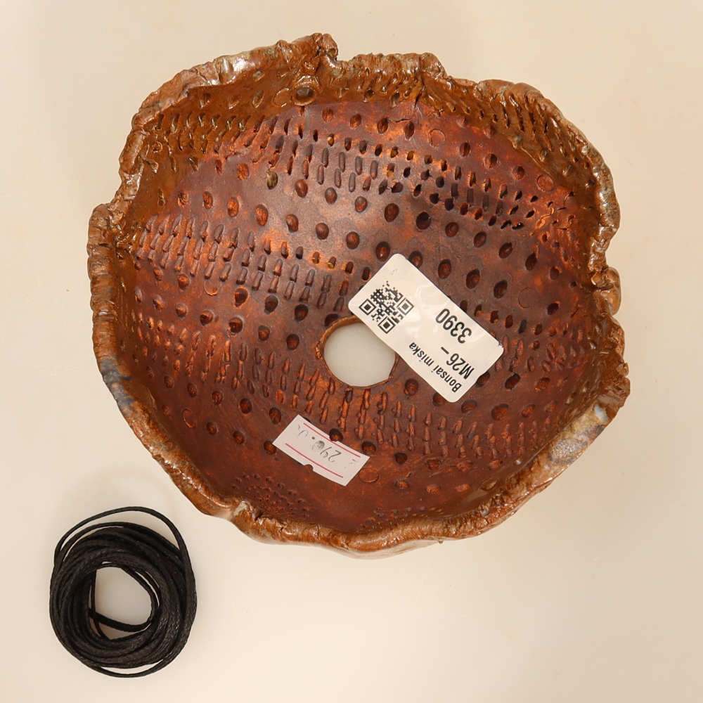 Ceramiczna skorupa do kokedamy 12,5 x 12 x 7,5 cm, kolor brązowy