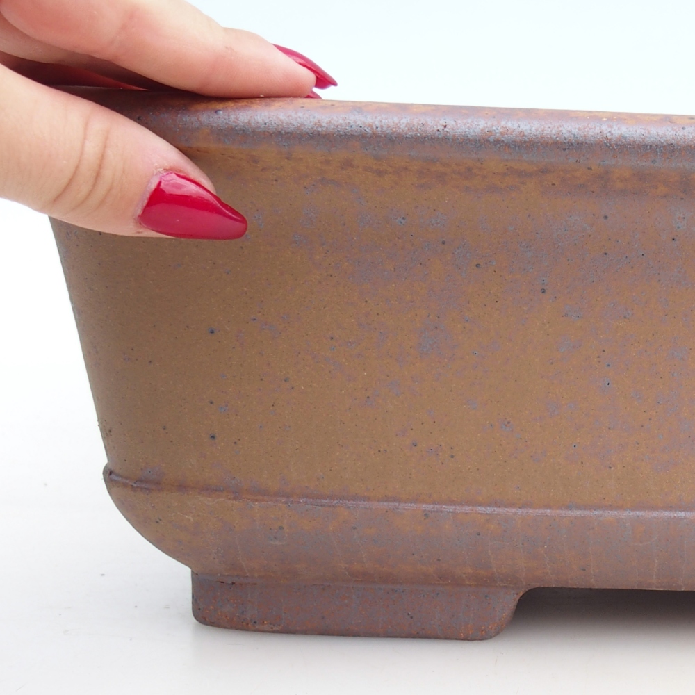 Ceramiczna miska na bonsai 37 x 28 x 12 cm, kolor metaliczny