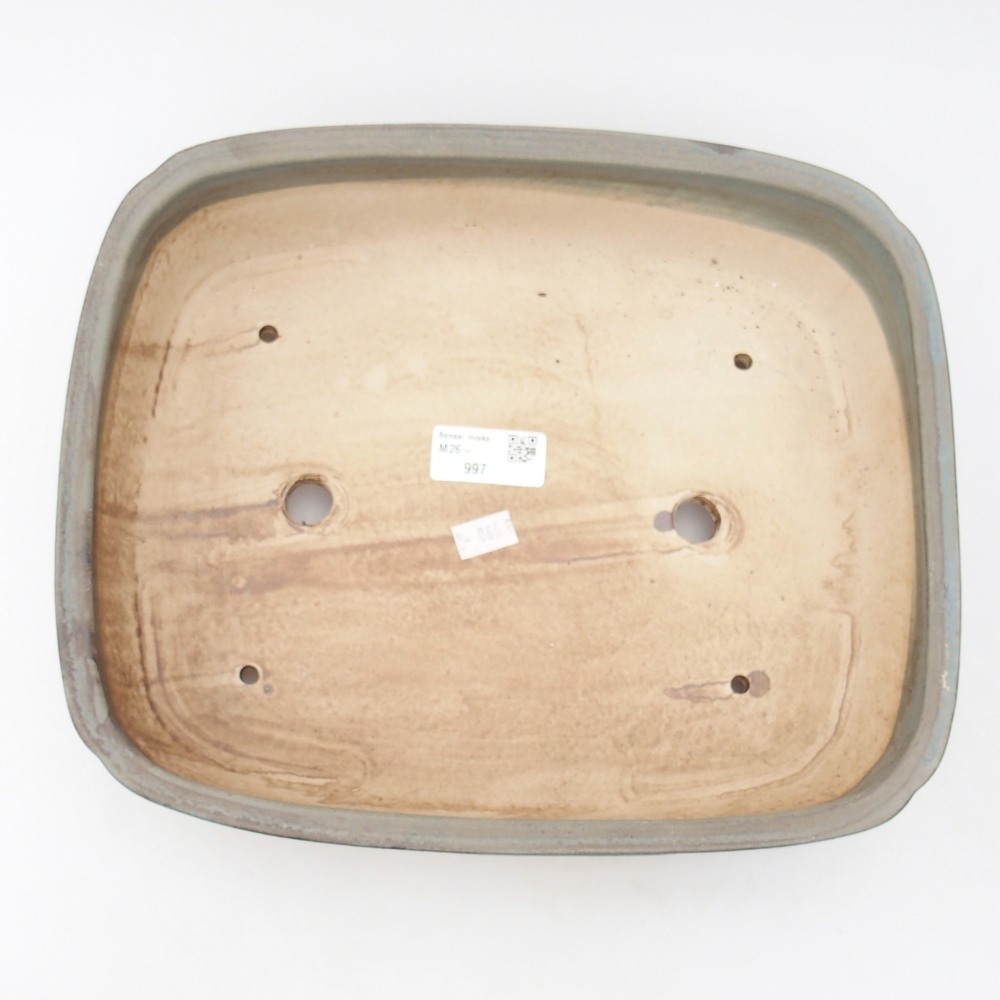 Ceramiczna miska na bonsai 28,5 x 24 x 7 cm, kolor niebieski