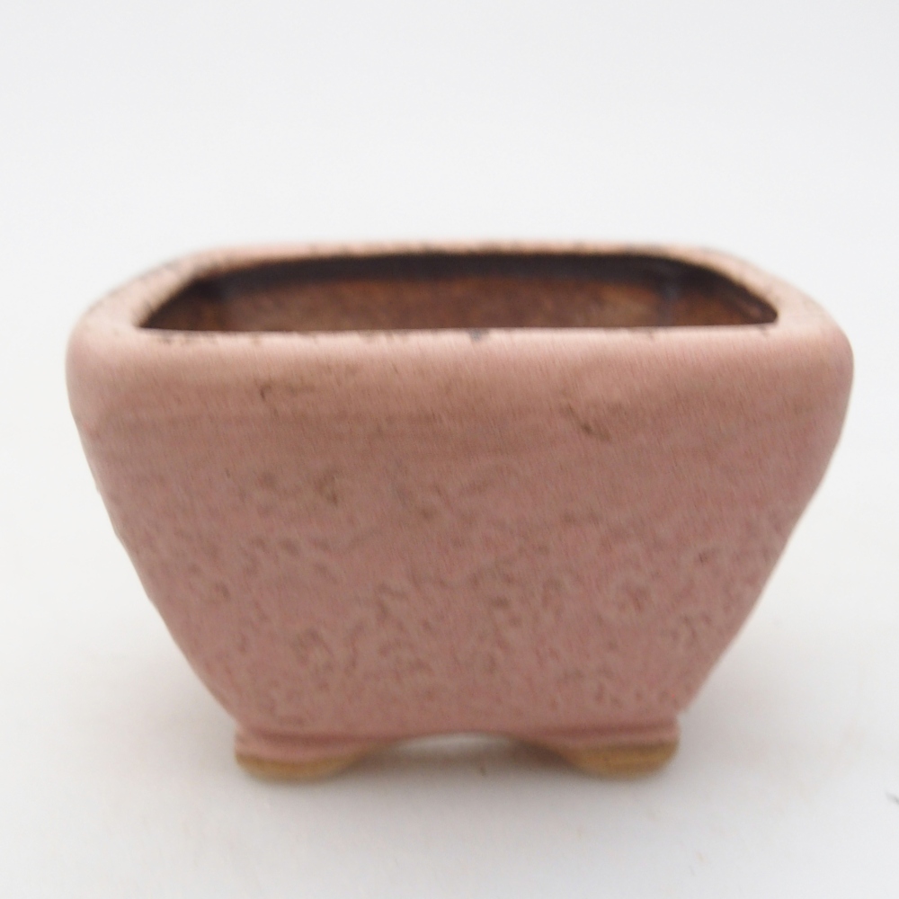 Ceramiczna miska do bonsai 6 x 6 x 4 cm, różowa