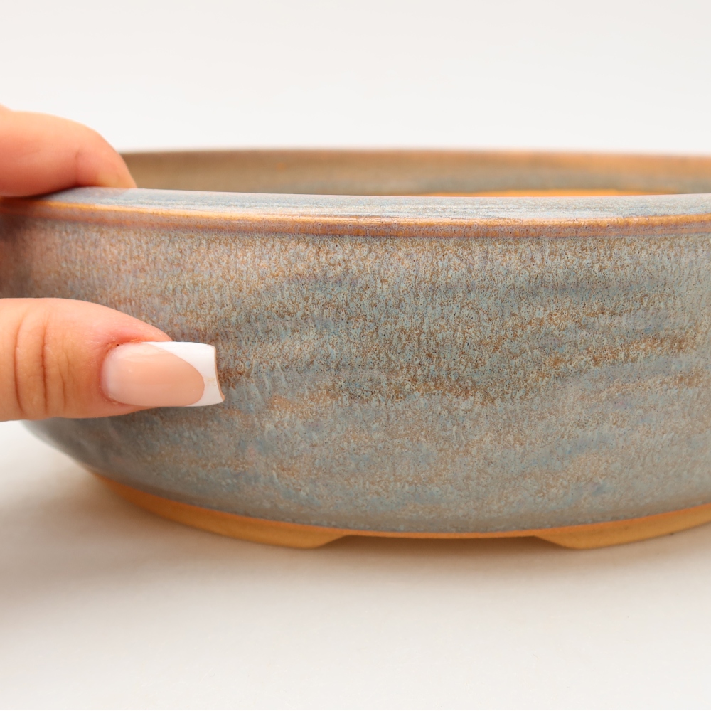 Ceramiczna miska do bonsai 25,5 x 25,5 x 7 cm, szara