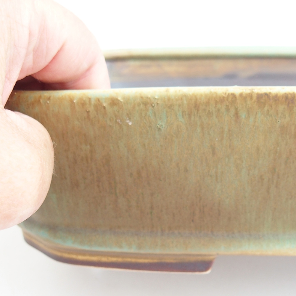 Ceramiczna miska do bonsai 24 x 20,5 x 6 cm, zielona
