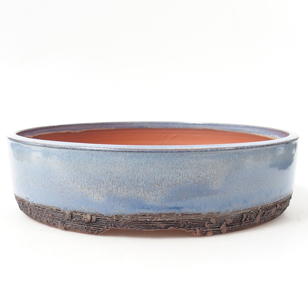 Ceramiczna miska bonsai 24 x 24 x 6 cm, kolor niebieski
