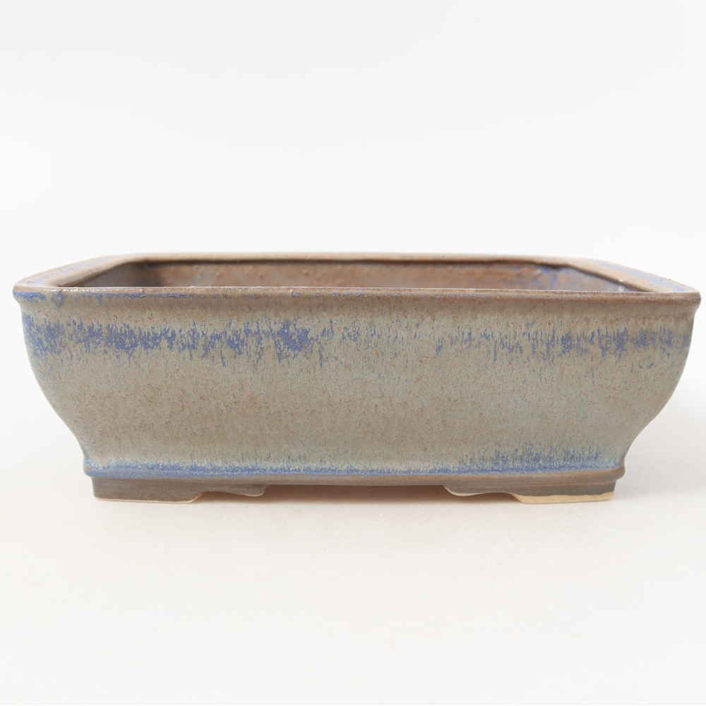 Ceramiczna miska do bonsai 18,5 x 15 x 6 cm, kolor niebieski