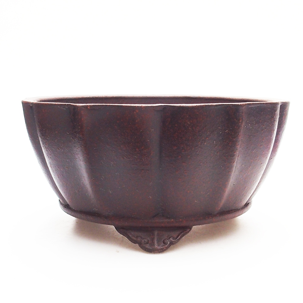 Miska 19 x 19 x 9,5 cm brązowo-czerwona
