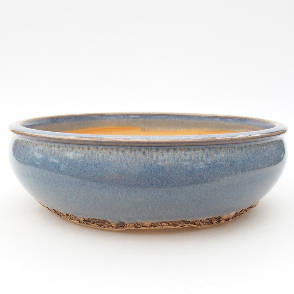 Ceramiczna miska bonsai 19 x 19 x 6 cm, kolor niebieski