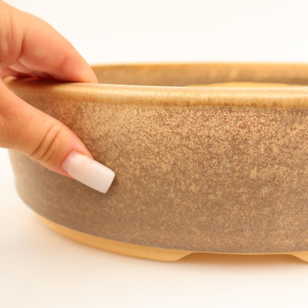 Ceramiczna miska do bonsai 31 x 31 x 8 cm, kolor brązowy