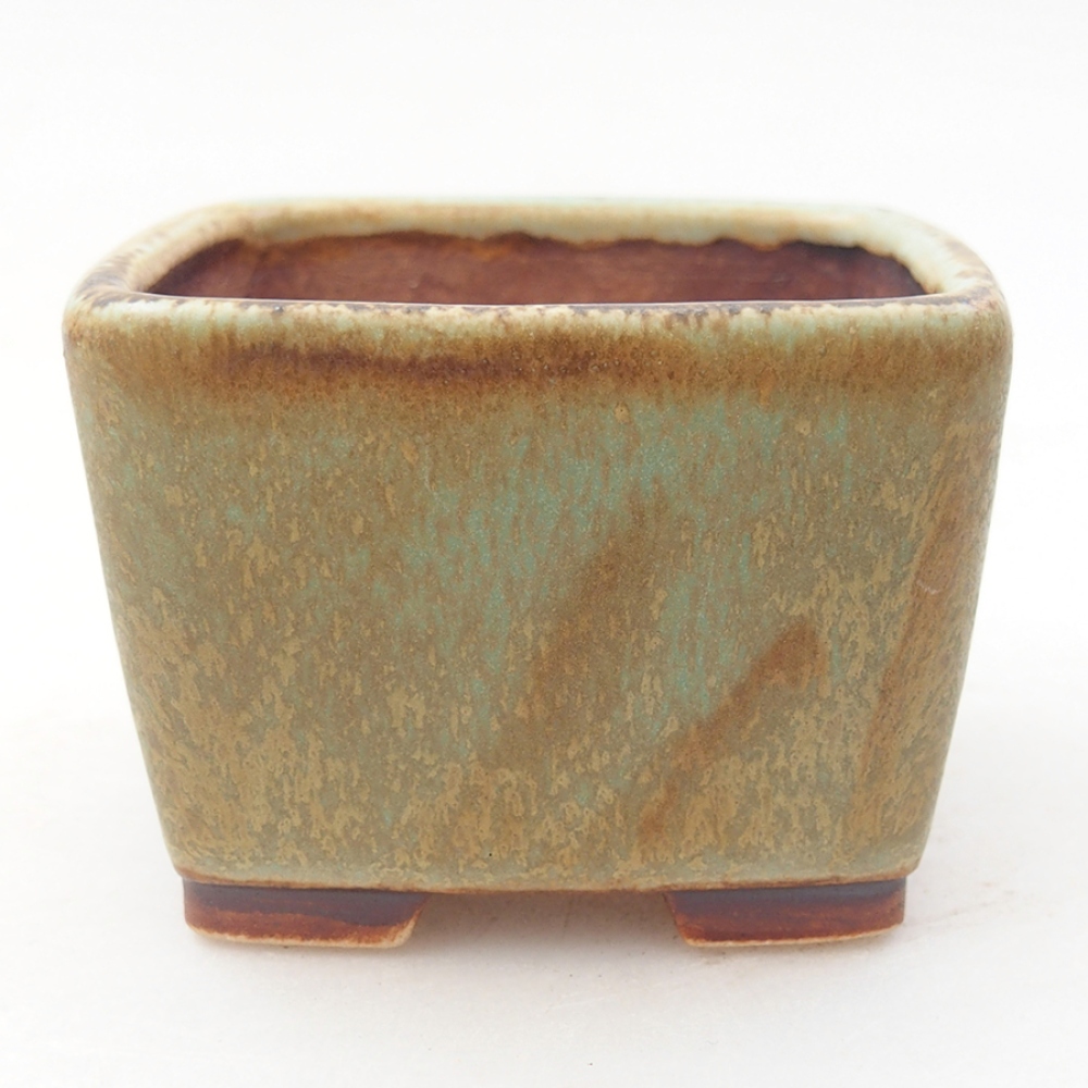 Ceramiczna miska bonsai 6 x 6 x 4,5 cm, kolor zielony