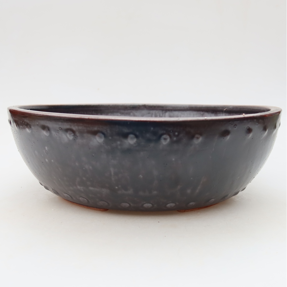 Ceramiczna miska do bonsai 24 x 24 x 8 cm, kolor brązowy