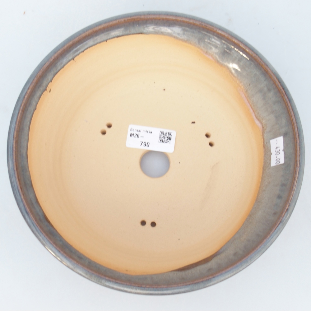 Ceramiczna miska na bonsai 21 x 21 x 6,5 cm, szara