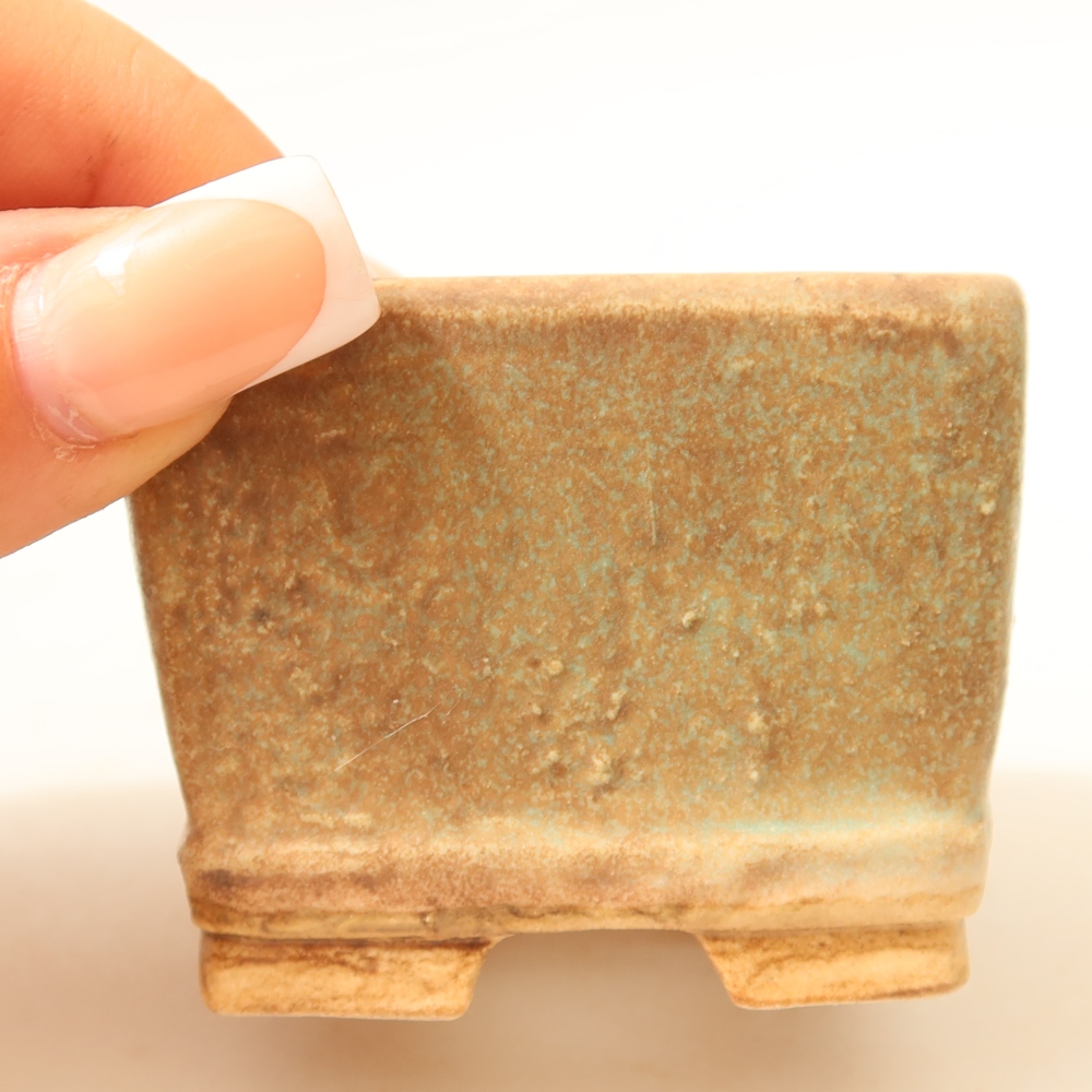 Ceramiczna miska do bonsai 6 x 6 x 4,5 cm, zielona