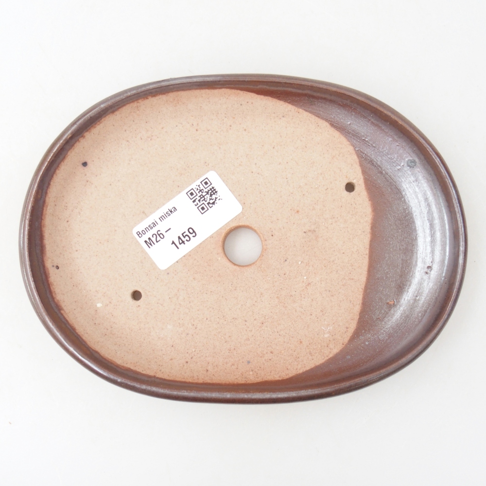 Ceramiczna miska do bonsai 17 x 12,5 x 2 cm, brązowa