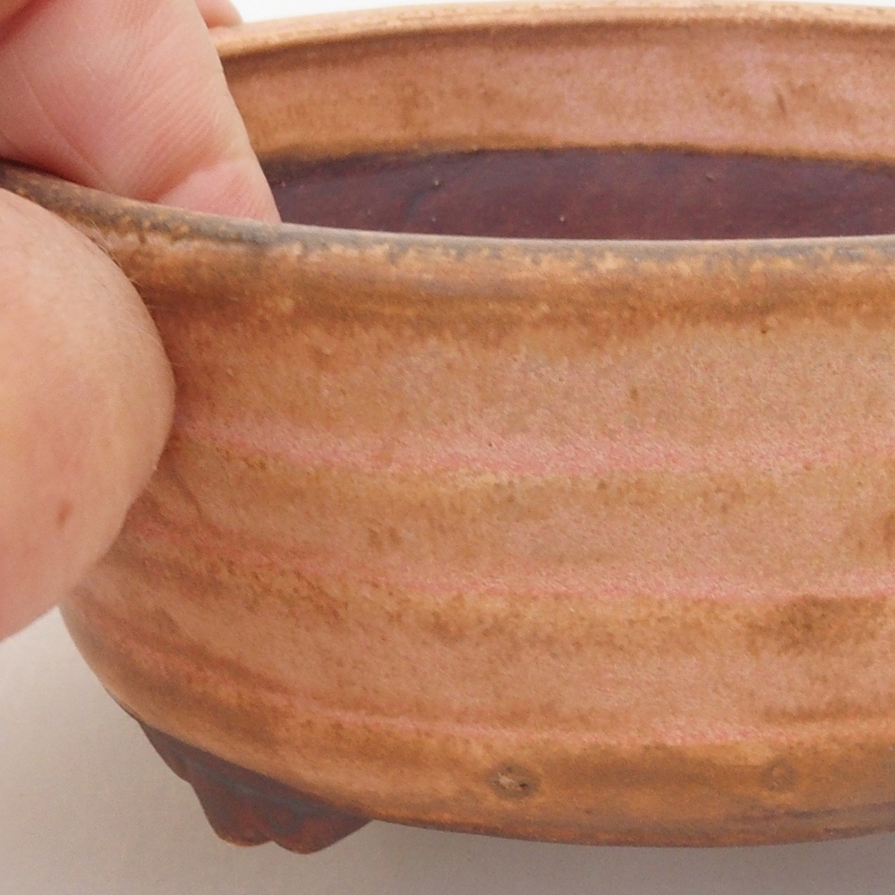 Ceramiczna miska do bonsai 10,5 x 9 x 4 cm, kolor różowy