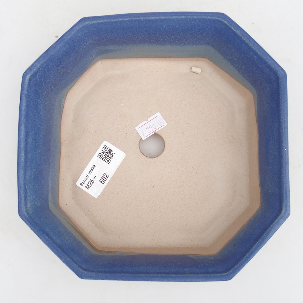 Ceramiczna miska na bonsai 17,5 x 17,5 x 6 cm, kolor niebieski