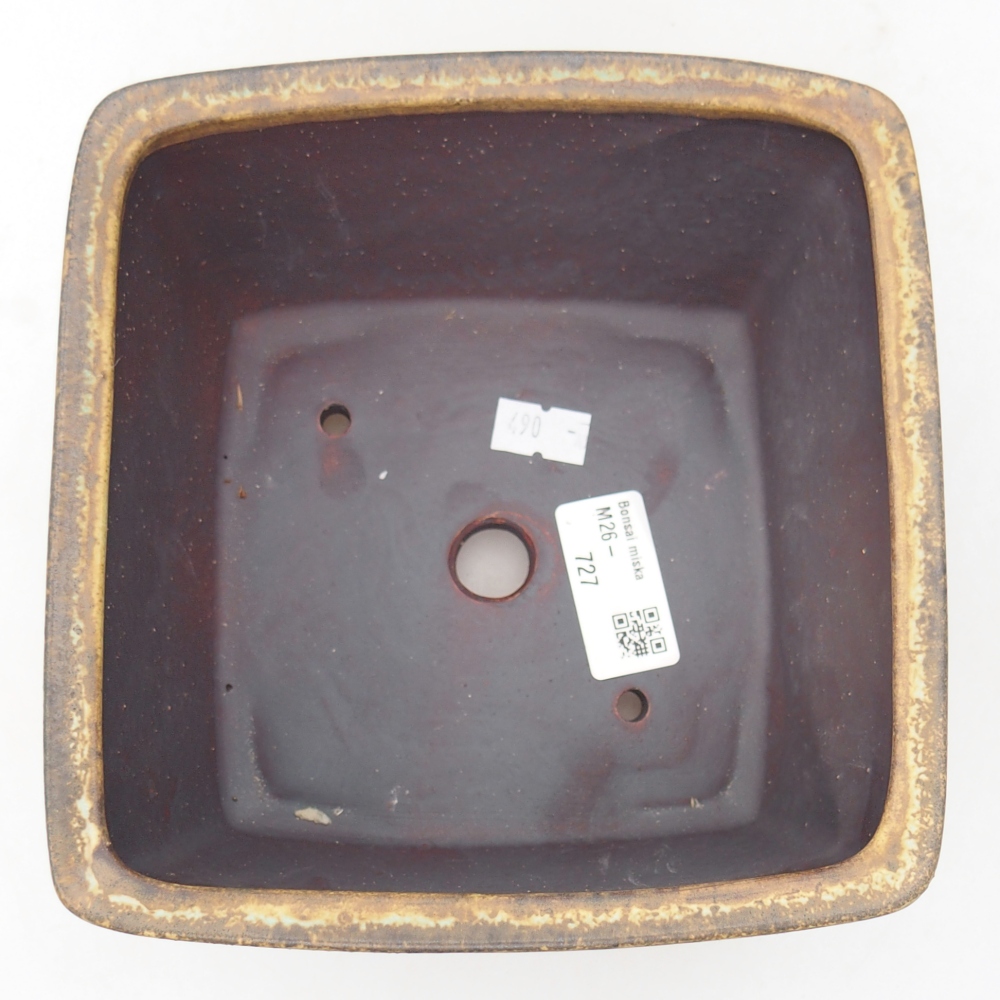 Ceramiczna miska na bonsai 16 x 16 x 10 cm, zielona