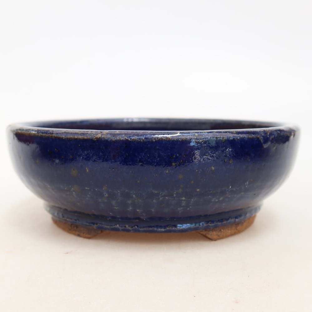 Ceramiczna miska do bonsai 14,5 x 14,5 x 4,5 cm, kolor niebieski
