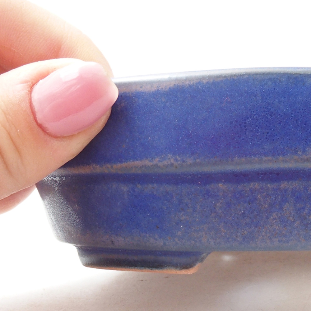 Ceramiczna miska bonsai 13,5 x 10,5 x 3,5 cm, kolor niebieski
