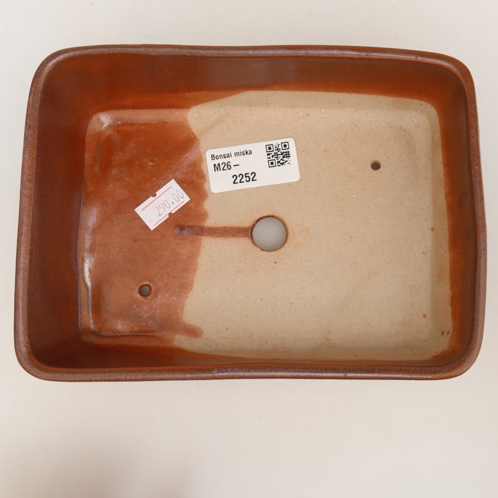 Ceramiczna miska do bonsai 18 x 13 x 5 cm, kolor bordowy