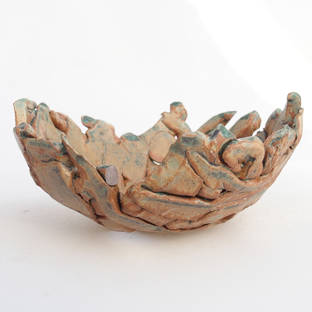 Ceramiczna skorupa 14 x 14 x 6,5 cm, kolor zielony