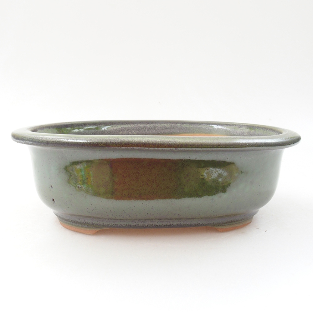 Ceramiczna miska bonsai 18 x 14,5 x 6 cm, kolor zielony