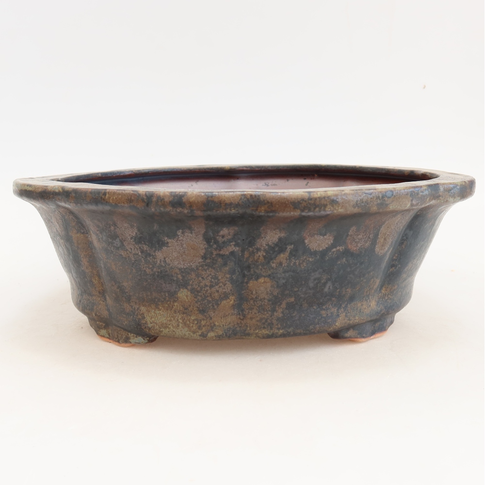 Ceramiczna miska na bonsai 26 x 26 x 8 cm, brązowa